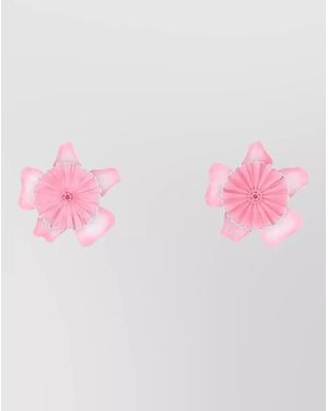Chloé Brass Drop Earrings - Pink