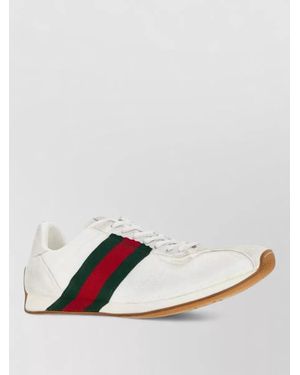 Gucci Low Top Lace Up Sneakers Web Detail - Multicolor