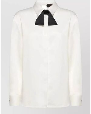 SIMONA CORSELLINI Shirt Bow Detail Long Sleeves Open Back - White