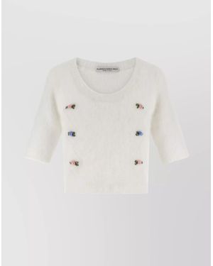 Alessandra Rich Mohair Jumper - Natural