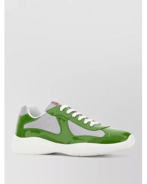 Prada Leather Fabric America S Cup Sneakers Rubber - Green