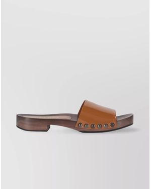 Miu Miu Leather Clogs - White