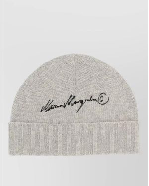 MM6 by Maison Margiela Ribbed Wool Beanie - Grey