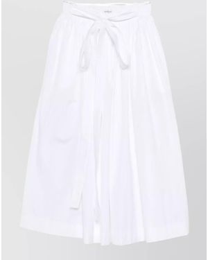 Ermanno Scervino Cotton Gathered A-Line Pleated Skirt - White