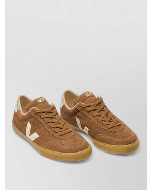 Veja Suede Leather Lace-Up Trainers - Brown