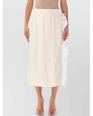 Alberta Ferretti High-Rise Midi Skirt - White