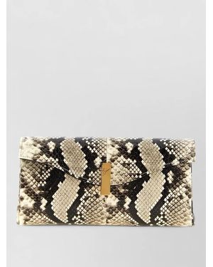 Giuseppe Zanotti Flutie Snake Print Clutch Tone Chain - Metallic