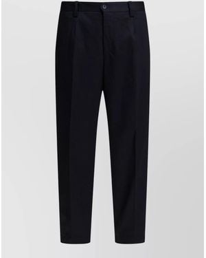 Briglia 1949 Tailored Trousers Pleated Front Belt Loops Pockets - Blue