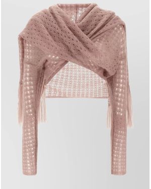Fabiana Filippi Knitwear Cardigan With Fringed Hem - Pink