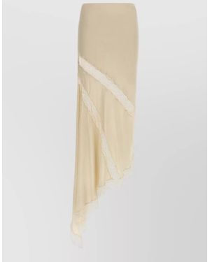 ANDAMANE Viscose Asymmetric Skirt - White