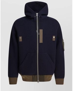 Sacai Cotton Oversized Hoodie - Blue