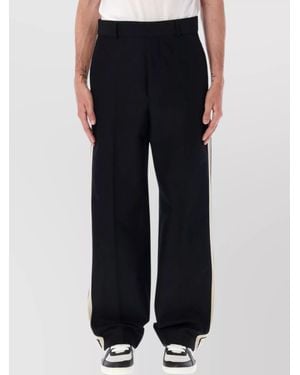 Palm Angels High-Rise Wide-Leg Trousers - Black