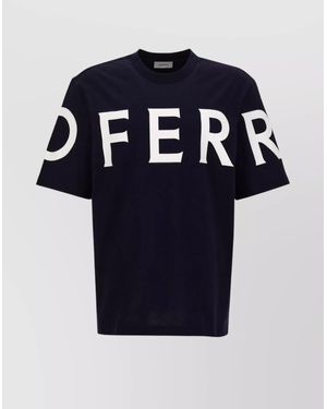 Ferragamo Logo Print Crew Neck T-Shirt in White for Men | Lyst