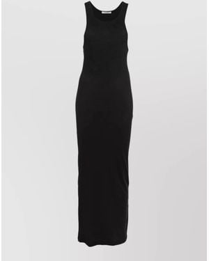 Entire studios Sleeveless Midi Dress Round Neck Slim Fit - Black