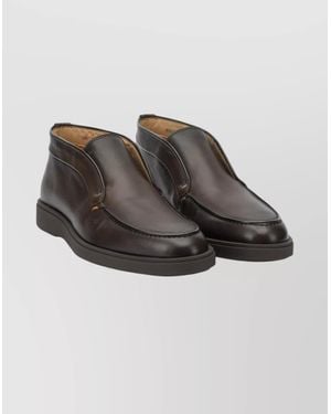 Santoni Leather Ankle Boots - Gray