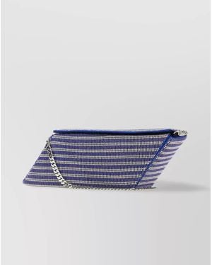 Kara Crystal Mesh Rhinestone Clutch Bag - Blue