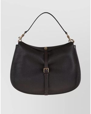 Etro Pony Extra Large Leather Shoulder Bag - Black