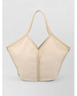 Hereu Dual Handle Leather Tote Bag - Natural