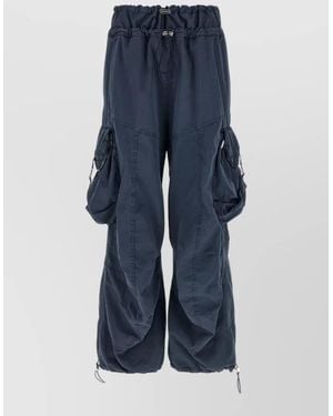 The Attico Utility Cargo Trousers Adjustable Hem Drawstring Waist - Blue