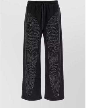 Off-White c/o Virgil Abloh Cotton Wide-Leg Joggers - Black