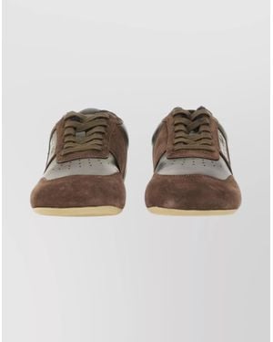 MM6 by Maison Martin Margiela Low-Top Suede Sneakers Rubber Sole - Brown