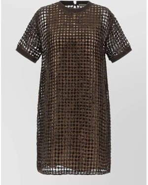 Brunello Cucinelli Sequin Mini Dress - Brown