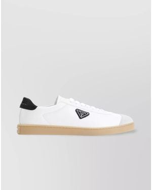 Prada Leather Low-Top Trainers - Metallic