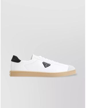 Prada Leather Low-Top Trainers - Metallic