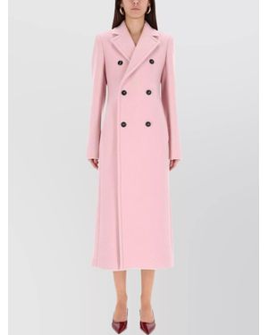 Sportmax Virgin Wool Doublebreasted Coat - Pink