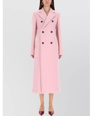 Sportmax Virgin Wool Double Breasted Coat - Pink