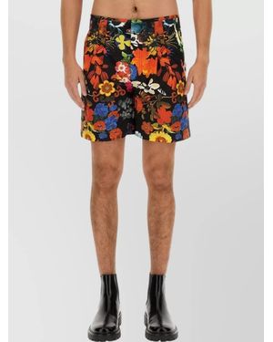 Moschino Floral-Print Tailored Shorts - Black