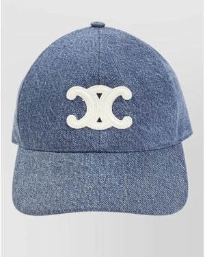 Celine Triomphe Denim Baseball Cap Curved Visor - Blue