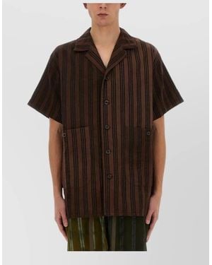 Uma Wang Striped Shirt - Black