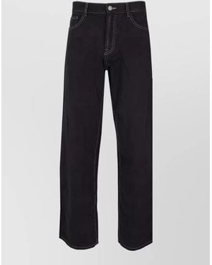 Palm Angels Logo Denim Jeans Five Pocket Design - Blue