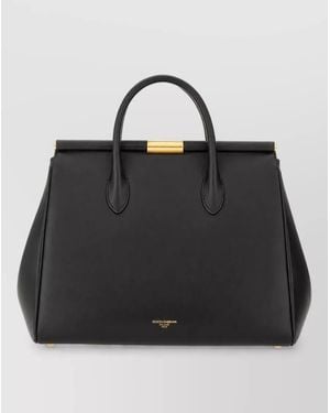 Dolce & Gabbana Sicily Calf Leather Shoulder Bag - Black