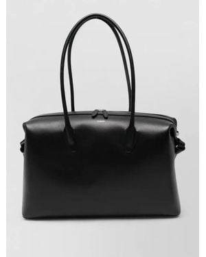 Yuzefi Brioche Tote Bag Rectangular Shape Knot - Black