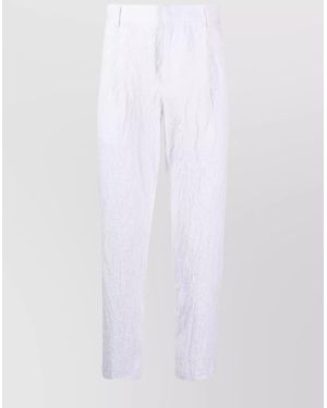 Emporio Armani Cotton Straight-Leg Cropped Trousers - White