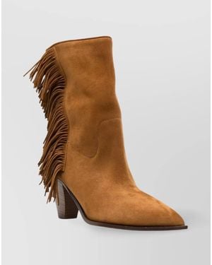 Aquazzura Suede Leather Marfa Booties - Brown
