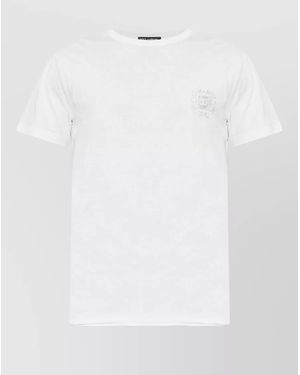Dolce & Gabbana Silk Blend Crew Neck Short Sleeve Top - White