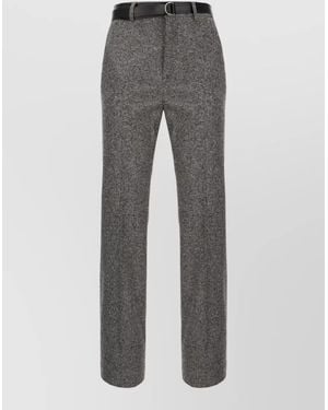MM6 by Maison Margiela Tailored Trousers Belt Loops Side And Back Pockets - Grey