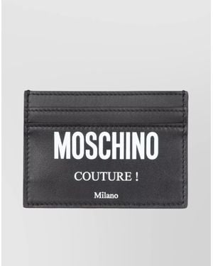 Moschino Leather Logo Print Cardholder - Black