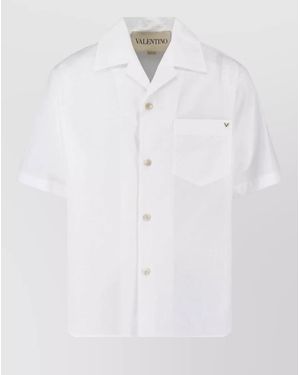 Valentino Cotton Bowling Shirt - White
