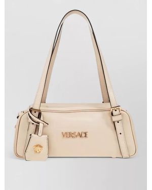 Versace Na Lamb Leather Shoulder Bag - Natural