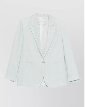 forte_forte Linen Jacket Single Breasted Notch Lapel - White