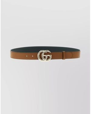 Gucci Marmont Belt With Adjustable Length And Texture - Gray