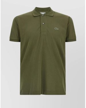 Lacoste Polo Shirt With Logo Patch And Short Sleeves - Green