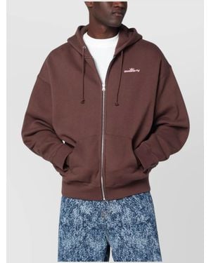 AWAKE NY Logo Print Hooded Sweatshirt - Brown