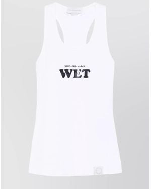 Stella McCartney Wet Tank Top Slippery When Graphic Print - White
