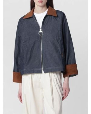 Barbour Denim Single Breasted Coat - Blue