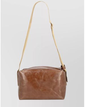 Uma Wang Rectangular Shoulder Bag Adjustable Strap - White